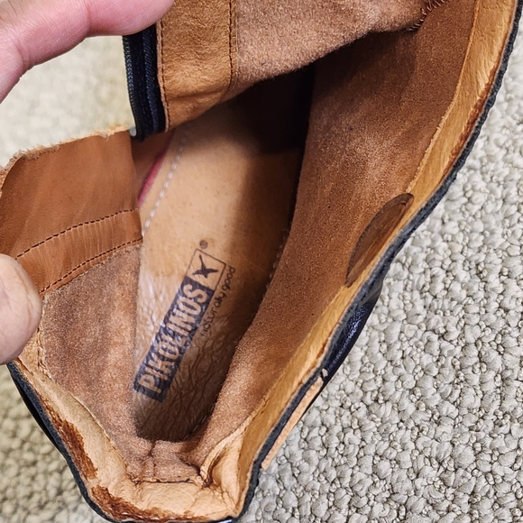 PIKOLINOS Black Leather Ankle Heel Boots Side  Zip US 9-9.5 - Picture 12 of 12